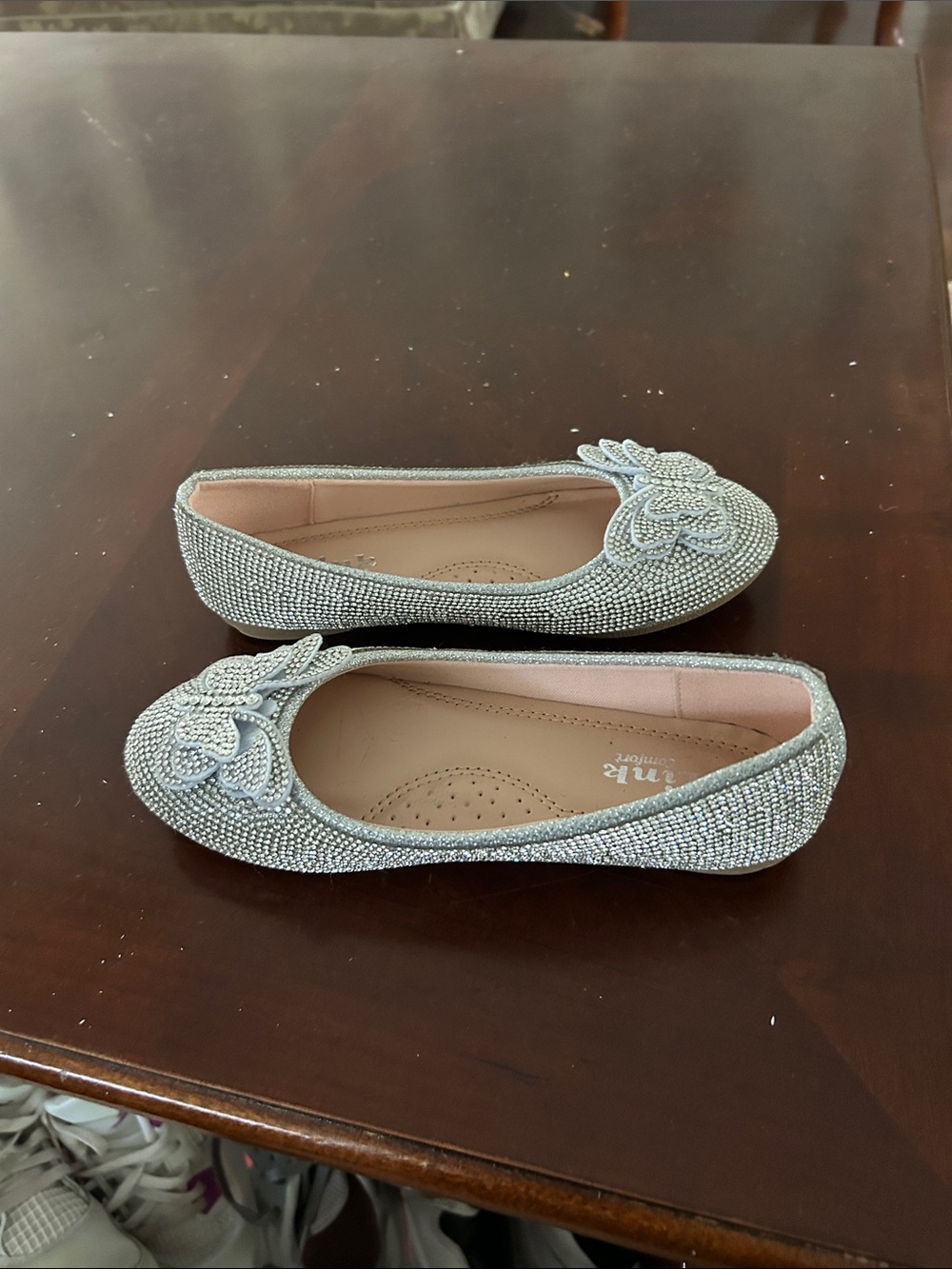 Link Silver Rhinestone Loafers with Tan Lining - Picture 4 of 6